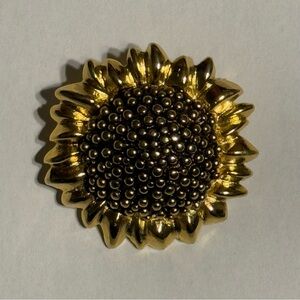 Etienne Aigner gold sunflower brooch